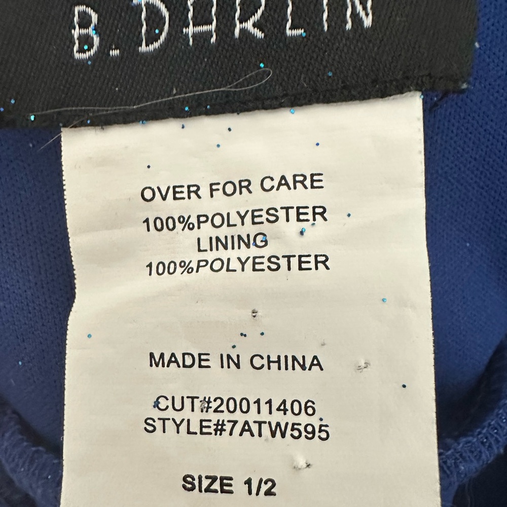 B Darlin Sparkly Blue Juniors' Glitter-Knit Skater Party Dress - Picture 4 of 7